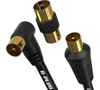 G-PLUG Cavo Coassiale Antenna TV 1.5m Angolo Retto con Adattatore - Maschio Masc