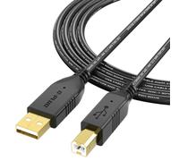 G-PLUG Cavo Stampante USB 2.0, USB A a B, 3m, Nero, Alta Velocità | Compatibile con stampanti, scanner, fax, DAC e pianoforti digitali, connettori placcati oro, guaina PVC anti-usura, 480 Mbps