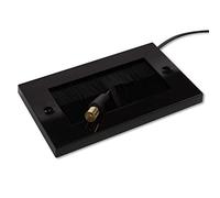 G-PLUG Piastra da parete per uscita, stile Decora, inserto passacavo per fili, cinghia di accesso per cavo a doppia banda, piastra standard UK nera con spazzole nere