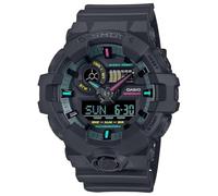 G-Shock Casio GA700MF-1A - Orologio da polso con quadrante multicolore fluorescente, nero opaco, moderno