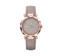 G Shot - Orologio da uomo al quarzo, con quadrante scintillante, cinturino in pelle, Grigio, misura unica