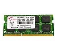 G.Skill F3-10666CL9S-4GBSQ 4 GB 1 x 4 GB DDR3 1333 MHz 204-Pin DDR3 SO-DIMM