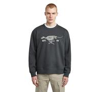 G-STAR Running Dog Back Gr R SW Felpa, Blu (India Ink D27095-d733-h392), L Uomo