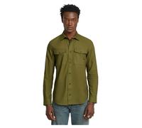 G-STAR Marine Slim Long Sleeve Shirt, Maglietta Uomo, Multicolore (Shadow Olive/Ensis Green Oxford D24963-7665-h046), XS