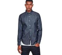 G-Star, camicia da uomo, camicia, superslim, core denim shirt l/s, blu riscia...