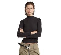 G-STAR Donna Asymmetric Zip Cropped Slim Mock Top, Nero (dk black D25056-D702-6484), M
