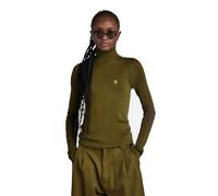 G-STAR Donna Core Slim Turtle Knitted Sweater, Verde scuro (dark olive D23678-B692-C744), M