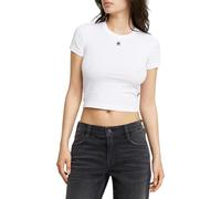 G-STAR Donna Cropped Mini Slim Top, Bianco (white D26446-3310-110), XXS