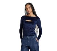 G-STAR Donna Cut-Out Slim Boatneck Top, Blu (warm sartho D23811-D422-C423), L