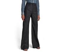 G-STAR Donna Deck 1.0 Ultra High Wide Leg Jeans, Nero (pitch black D19058-C668-A810), 27W / 32L