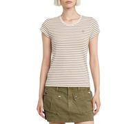 G-star Stripe Eyben Slim 2.0 Short Sleeve V Neck T-shirt Beige S Donna