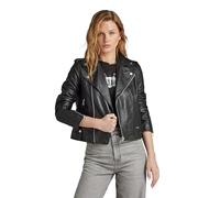 G-STAR Donna Leather Biker Jacket, Nero (dk black D24263-D555-6484), XXS
