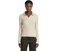 G-STAR Donna Ribbed Slim Polo, Bianco (chalk D24513-D527-127), S