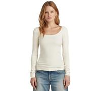 G-STAR Donna Slim rib scoop t ls wmn, Beige (eggnog D23786-D493-G076), L