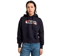 G-STAR Donna Old Skool Logo Loose Hoodie, Blu (osaka blue D25519-D427-3873), XS