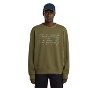 G-Star Felpa Text Graphic R SW Verde (Dark Olive) M Uomo