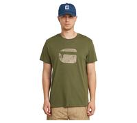 G-STAR Uomo Finger Print Burger T-Shirt, Verde Shadow Olive D26041-C506-B230, M