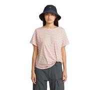 G-STAR Maglietta da Donna a Righe Knot R T Wmn, Multicolore (Lt Chalk/Liquid Pink Stripe D26224-c339-h203), XL