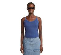 G-STAR Maglietta da Donna Spaghetti Strap Rib Top Wmn, Blu (Mid Blue GD D26612-d968-h362), L