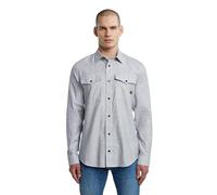 G-STAR Marine Slim Long Sleeve Shirt, Maglietta Uomo, Multicolore (Salute/White Oxford D24963-c290-h511), S