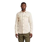 G-STAR Marine Slim Shirt, Maglietta Uomo, Beige (Ecru Gd D20165-7647-c487), L