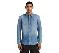 G-Star Men's Clean Slim Shirt LS, Size: L, Color Blue