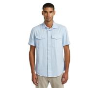 G-Star Men's Marine Slim Short Sleeve Shirt, Size: L, Color Blue