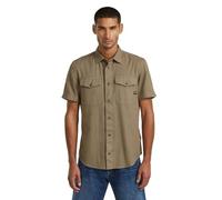 G-Star Men's Marine Slim Short Sleeve Shirt, Size: L, Color Brown