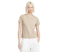 G-star Overdyed Front Seam Short Sleeve T-shirt Beige 2XS Donna