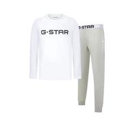G-STAR Pigiama lungo 'Stone' greige / grigio chiaro / nero / bianco Uomo G-STAR XXL