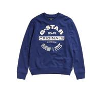 G-STAR Raw Felpa con Logo Originale GR, Blu (Imperial Blue D16466-7809-1305), S