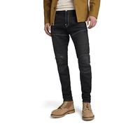 G-Star Raw Jeans Superslim da uomo 5620 con zip al ginocchio in Loomer Grigio Superstretch, Dark Aged Black, 33W x 32L