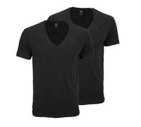 G-STAR RAW Uomo Base T-Shirt Pacco Doppio Nero Tinta Unita D25500 124 6484 Dk