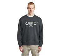 G-STAR Running Dog Back Gr R SW Felpa, Blu (India Ink D27095-d733-h392), M Uomo