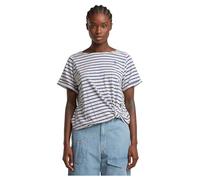 G-STAR Striped Knot R T Wmn T-Shirt, Multicolore (Lt Chalk/Mid Blue Stripe D26224-c339-h204), L Donna