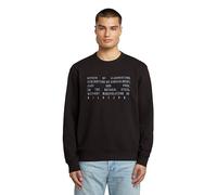 G-Star Felpa Text Graphic R SW Nero (Dk Black D27094-e209-6484) M Uomo