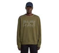 G-STAR Text Graphic R SW Felpa, Verde (Dark Olive D27094-e209-c744), S Uomo