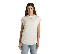 G-Star, top t-shirt da donna, sciolto, Lash tape cap sl, beige, S