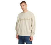 G-STAR Uomo Chenille G-Script Loose Sweater, Bianco (whitebait D25134-D257-1603), XS
