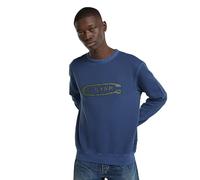 G-STAR Uomo Destroyed G Logo Washed Sweater, Blu (imperial blue gd D25101-D688-B851), S