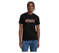 G-STAR Uomo Destroyed Old Skool Logo T-Shirt, Nero (dk black D25086-C812-6484), XL