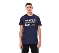 G-STAR Maglietta 'Graphic 8' blu scuro / bianco Uomo G-STAR M