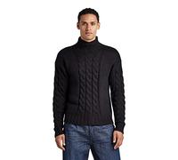 G-STAR Uomo Heavy Cable Loose Mock Knit, Nero (dk black D22087-D203-6484), L