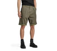 G-STAR Uomo Pleated Chino Shorts, Multicolore (sage/shadow olive D24544-D519-G303), 30