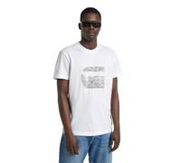 G-STAR Uomo Stitch Burger T-Shirt, Bianco (white D25674-C336-110), S