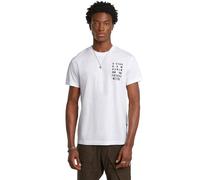 G-STAR Uomo Text Chest T-Shirt, Bianco (white D25968-C506-110), S