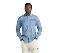 G-STAR Uomo Unisex 3301 Slim Shirt, Blu (medium aged D12697-D013-071), XXS