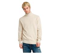 G-STAR Uomo Zig-Zag Structure Turtle Knitted Sweater, Bianco (whitebait D25110-C259-1603), S