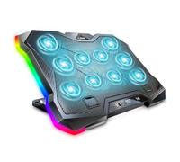 G-STORY RGB Base di raffreddamento per computer Portatile,per 12-18" Laptops, con 8 supporti regolabili in altezza, 10 ventole silenziose, 1 porte USB