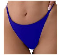 G String T Back Thongs Tanga da donna morbido e confortevole mutande sexy in tinta unita bikini con slip laterale a vita bassa, costume da bagno classico traspirante, O blu., S